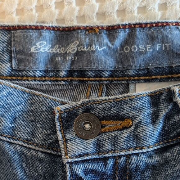 Eddie Bauer Women's Loose Fit Blue Jeans Vintage Y2K - Picture 3 of 10